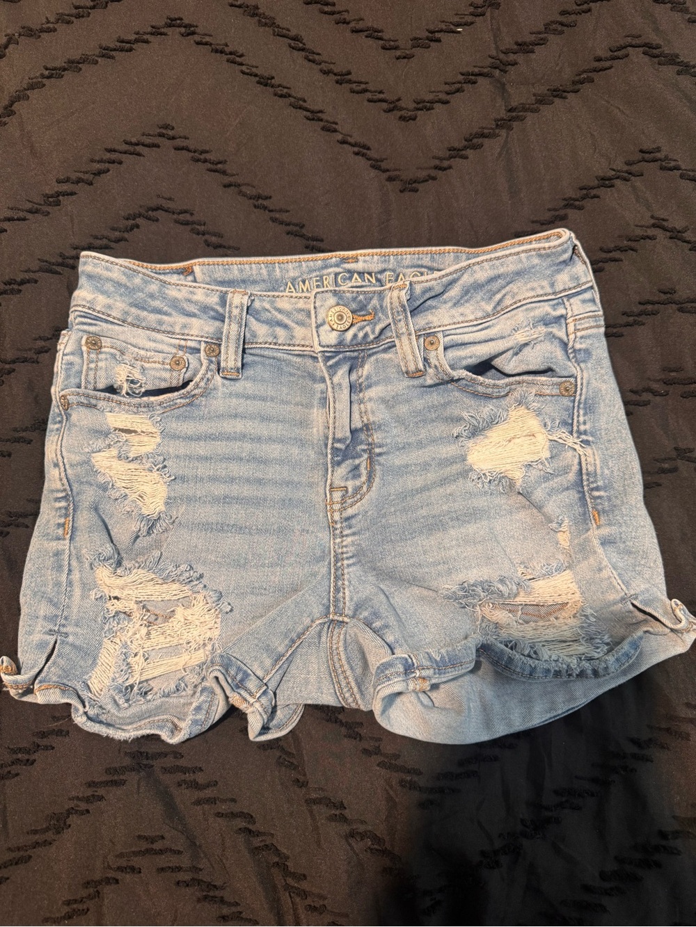 American Eagle Outfitters Light Wash Distressed Denim Shorts
